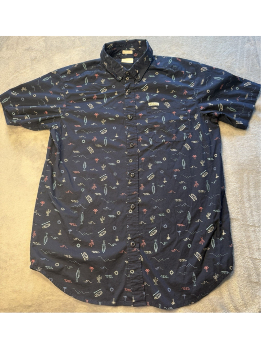 Columbia Men’s Rapid Rivers Printed Short Sleeve Shirt Size Small
